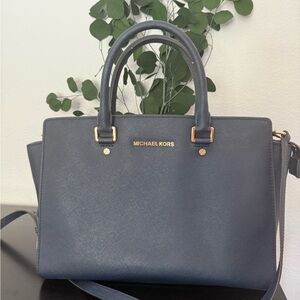 Michael Kors Navy Blue Satchel